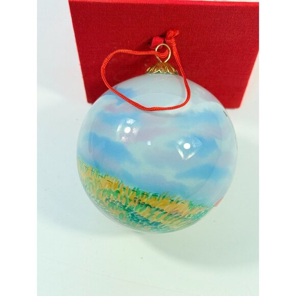 Glass Hand Painted ornament | Race Point MA Lighthouse Glass handpainted w Box - Picture 6 of 12